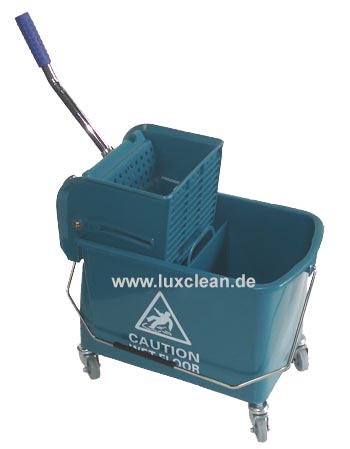 Mini - Fahreimer 20 Liter in Grün inkl. Presse 2-Fachsystem Reinigungswagen ( Mini Bucket )